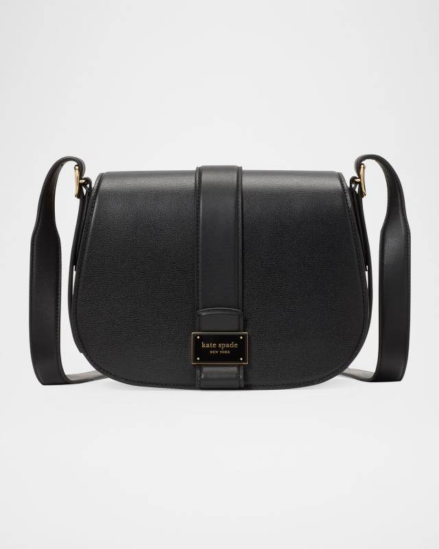 nouveau textured leather saddle crossbody bag